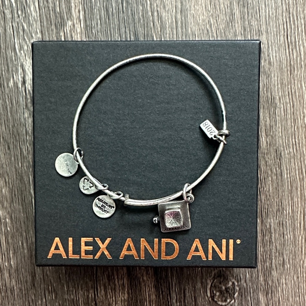 Alex and Ani Silver Charm Bangle
